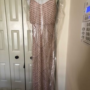 Adrianna Pappell Art deco blouson beaded gown